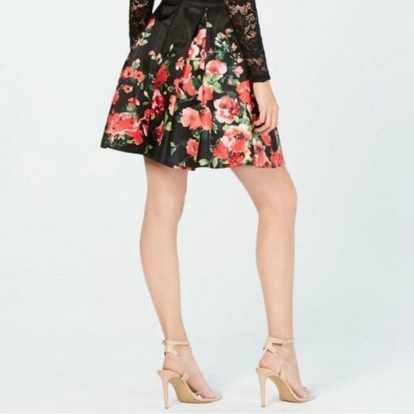 Sequin Hearts Floral Layered Skirt Black.  Size 7 NWT - Picture 2 of 4